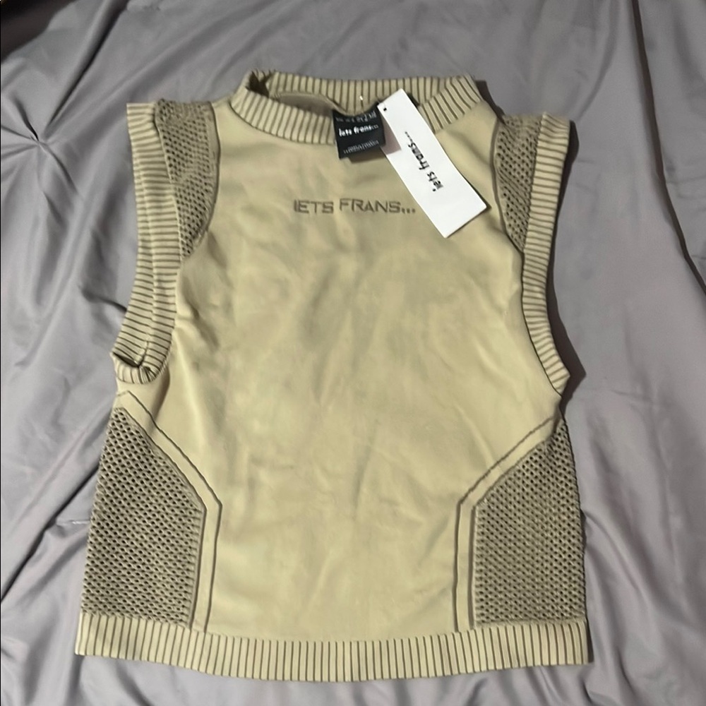 iets frans sleeveless top with mesh